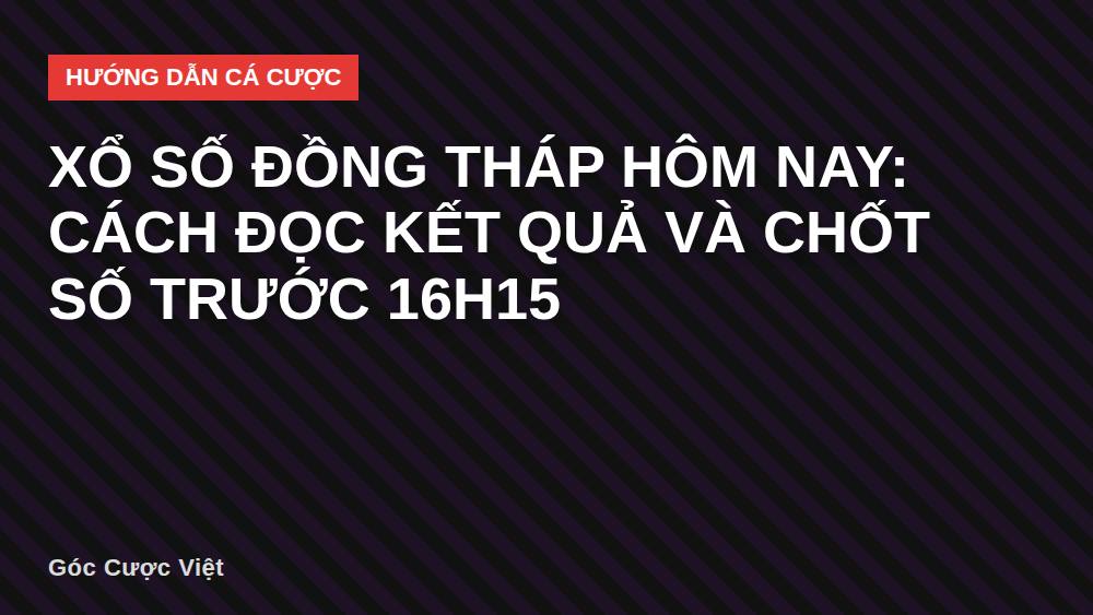 Xổ số Đồng Tháp hôm nay: cách đọc kết quả và chốt số trước 16h15